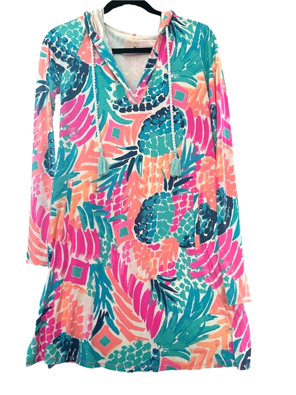 Lilly Pulitzer Pastel Tropical Tunic - Pink, Teal, Coralt ***pockets***
